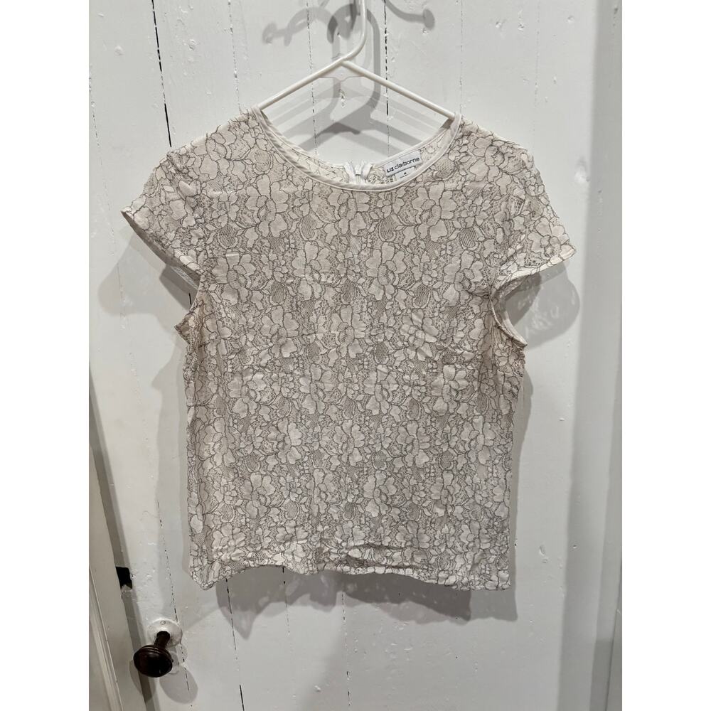 Liz Claiborne Lace Blouse Shirt size medium